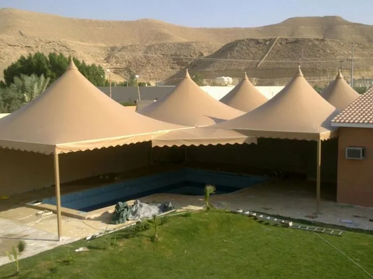 تصميم مظلات سيارات  هرمية بالرياض