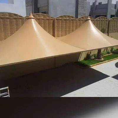 تصميم مظلات سيارات  هرمية بالرياض